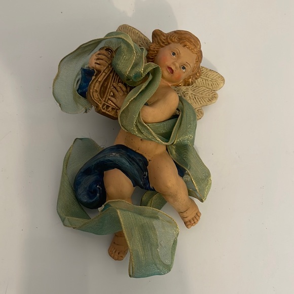 Antique Beautiful and unique Angel playing the harp wall deco or ornament - Picture 2 of 10